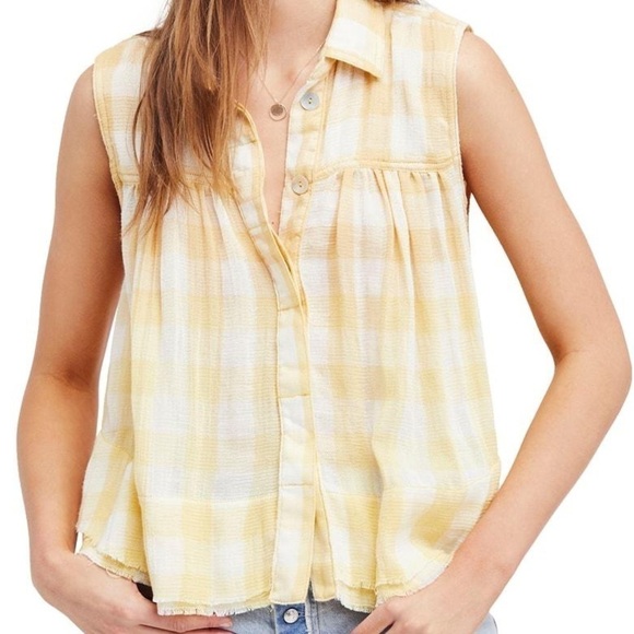 FREE PEOPLE Hey There Sunrise Button Front Shirt - Picture 1 of 12